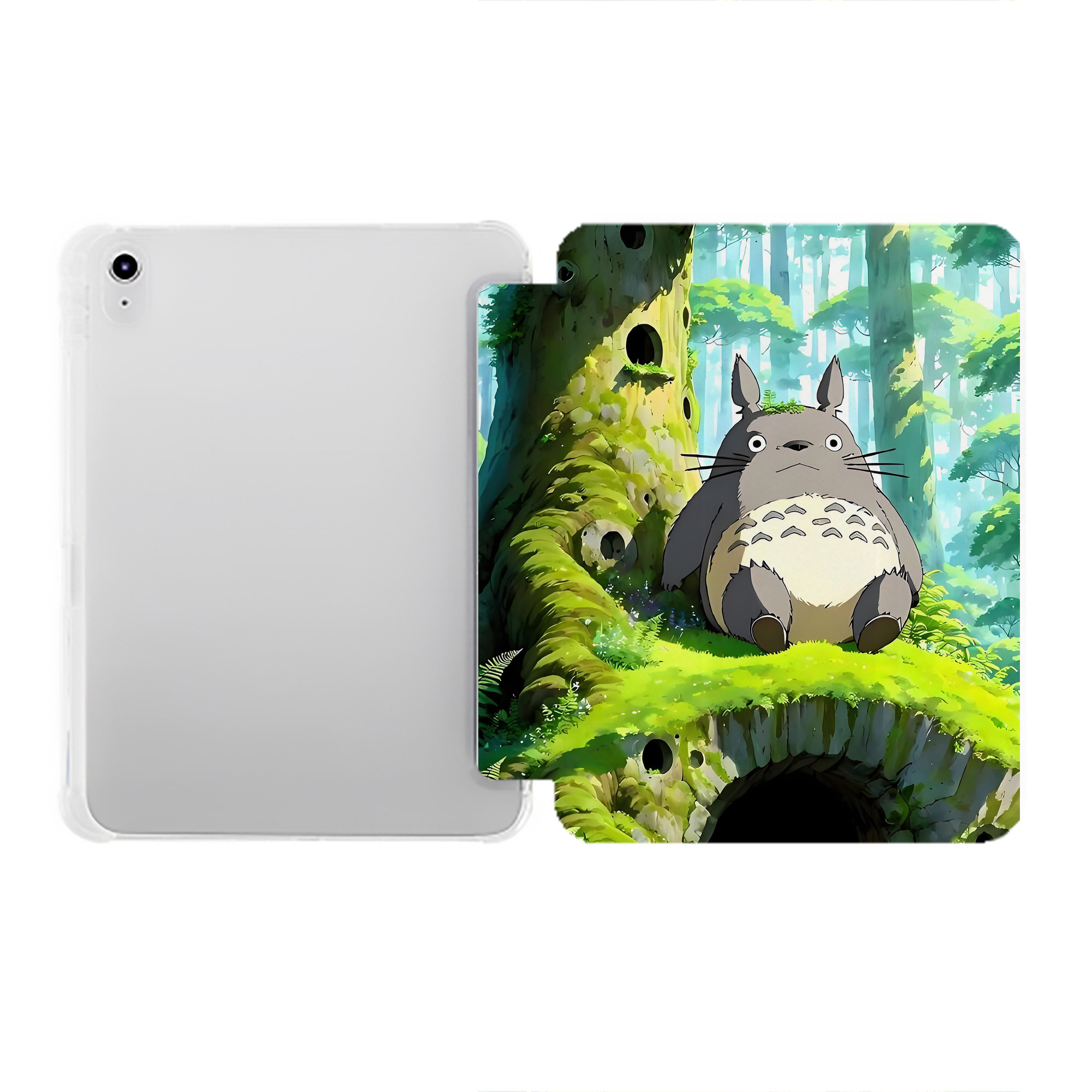 （画像用） となりのトトロ 草壁メイ 草壁サツキ My Neighbor Totoro Satsuki Kusakabe Mei Kusakabe IPad ケース ペン収納付き 三つ折りスタンド PUレザー×シリコン 対応機種9.5/10.5/10.9インチ
